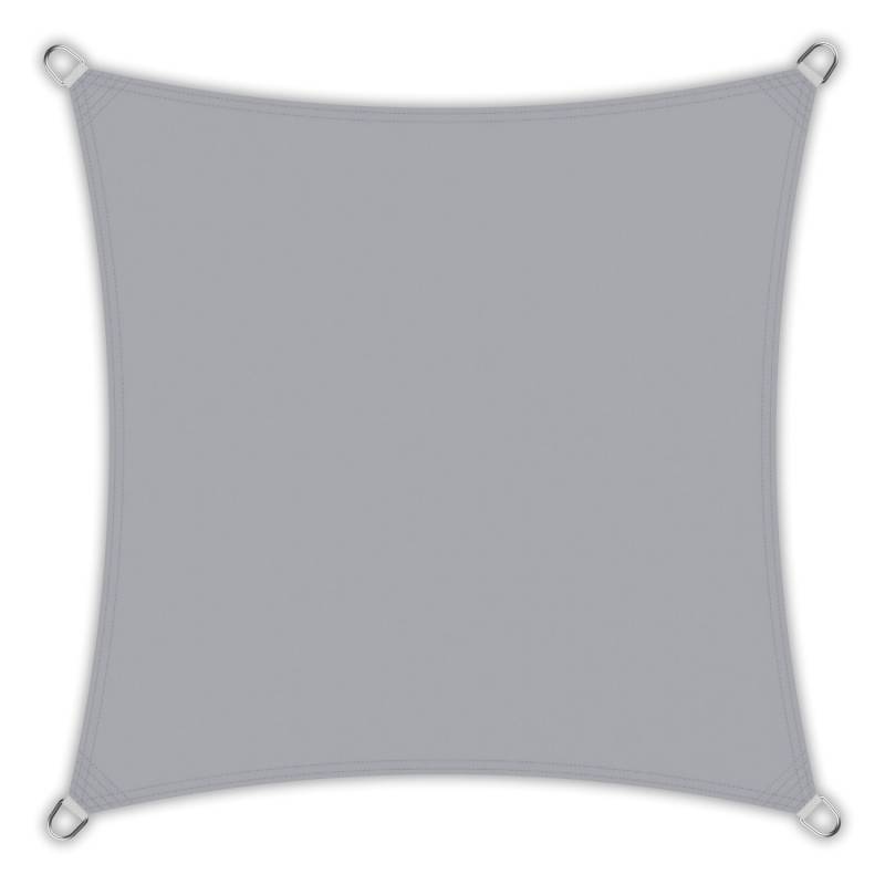 Toldoro Sonnensegel Quadrat 4x4m UPF50+ PES Regendicht UV-Schutz Sonnenschutz Terrasse Garten Hellgrau von Toldoro