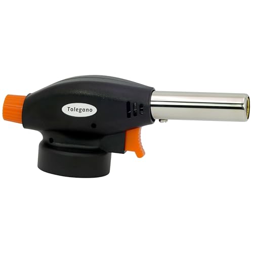 CAMPLORA Gasbrenner + Piezo-Zündung - 1kW - Lötbrenner Lötlampe gas Bunsenbrenner Küche Brenneraufsatz Flambierbrenner Grillanzünder Brenner Küchenbrenner blowtorch gas brenner kitchen torch von Camplora