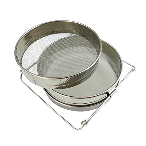 Tolegano Honigsieb Doppel-Sieb 24cm Edelstahl Bienen Honig Filter Bienenzucht Honigfilterung von Tolegano