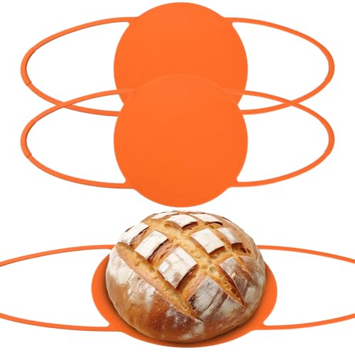 2 Stück Silikon Backmatte für Dutch Oven, Backmatte Brot, Wiederverwendbare Brotbackmatte Silikonmatte Antihaf & Leicht zu Reinigen Mit Extra langen Griffen, Brotmatte für Backofen von Tolenre
