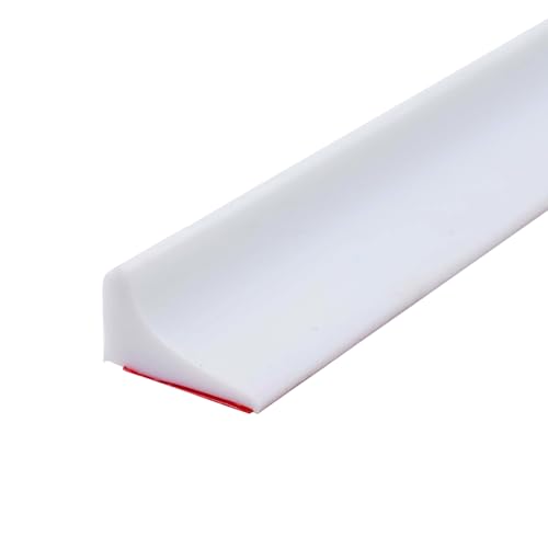 200CM Schwallschutzleiste Dusche Selbstklebend, Silikon Wasserstopper Dusche Schwallschutz, Schwallschutz Trennung von Nass und Trocken, Water Stopper Strip für Küchen, Bäder, Waschbecken (Weiß) von Tolenre