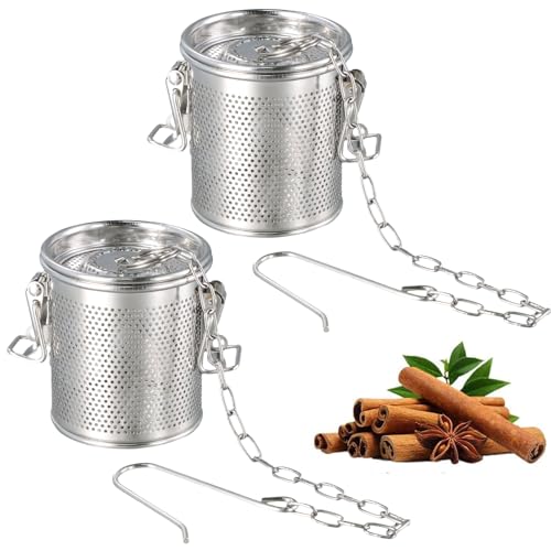 Edelstahl Gewürz-sieb für Suppen Gewürzkorb Brine Basket Gewürzfilter Teefilter Losen Kanne Gross Teesieb Edelstahl Für Teekanne Teefilter Teesieb Tee Kugelsieb mit Tragekette und Haken von Tolenre
