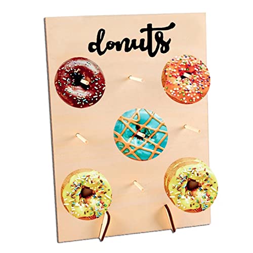 Donut Wand, Holz Donutständer, 9 Löcher Donuts Ständer, Donut Dekoration, Wedding Donut-Wandpaneele, Donut Halter für Hochzeiten Geburtstage Restaurants Partydekoration von Tolenre