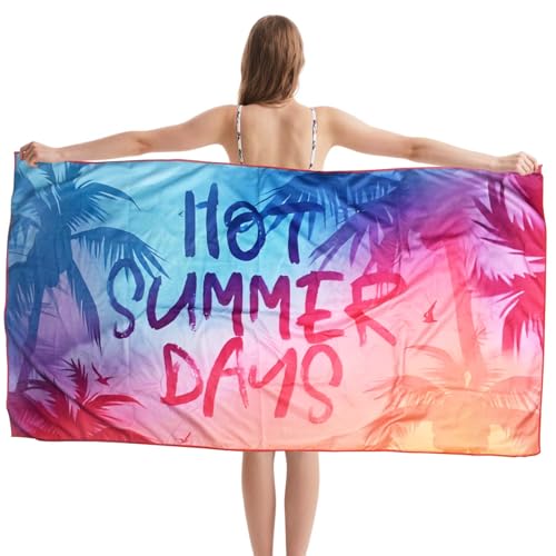 Tolenre Strandtuch Mikrofaser Handtuch Groß 90x180cm, Strand Handtücher Groß, Mikrofaser Schnelltrocknend Leicht, Badetuch Strandtuch Sandfrei, für Damen Herren Reise Urlaub Schwimmen Sauna Yoga von Tolenre