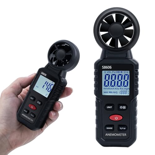 Tolesum 3 in 1 Digitaler Windmesser,Anemometer Handheld mit Messung der Windgeschwindigkeit, Temperatur,Windchill Wind Speed Meter Gauge für Surfen/Drohne/HAVC/Segeln von Tolesum