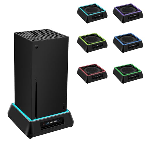 Tolesum Upgraded Lüfter Ständer für Xbox Series X, Kühler Stand mit RGB LED,4 Große &Turbolüfter, USB 3.0 & 2.0 Ports & 3 Geschwindigkeitsstufen Einstellbares Kühlsystem für Xbox Series X-Schwarz Tolesum Upgraded Lüfter Ständer für Xbox Series X, Kühler Stand mit RGB LED,4 Große &Turbolüfter, USB 3.0 & 2.0 Ports & 3 Geschwindigkeitsstufen Einstellbares Kühlsystem für Xbox Series X-Schwarz von Tolesum