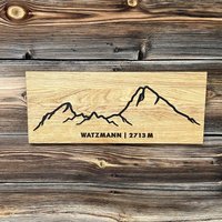 Watzmann Als Wandbild Aus Holz | Bergkette Bergliebe L Berglandschaft Wanddekoration Berge Gebirge Bergsteigen von TolinaHolzmanufaktur