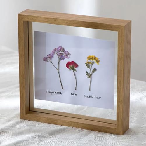 Tolldek Fotorahmen, Fotogröße 20.2x21 CM Zertifikatsrahmen mit Passepartout Horizontal/Vertikal Tischplatte, Quadrat Kratzfestes Picture Frame MDF Glas Holzbilderrahmen für Wohnzimmer, Holz von Tolldek