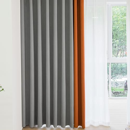 Tolldek Vorhang Motiv Blickdicht 2er Set, Grau Lila Braun Verdunkelungsvorhang mit Ösen Patchwork Zweifarbig, Polyester Baumwolle Ösen Vorhang Blickdicht mit Muster, B 137 x H 214cm Tolldek Vorhang Motiv Blickdicht 2er Set, Grau Lila Braun Verdunkelungsvorhang mit Ösen Patchwork Zweifarbig, Polyester Baumwolle Ösen Vorhang Blickdicht mit Muster, B 137 x H 214cm von Tolldek