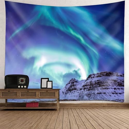 Tolldek Wandteppich Blau Lila Grün 300 x 256 cm, Natur Landschaft Tapisserie Aurora Schneeberg Wandbehang Wandtücher für Wohnzimmer Tolldek Wandteppich Blau Lila Grün 300 x 256 cm, Natur Landschaft Tapisserie Aurora Schneeberg Wandbehang Wandtücher für Wohnzimmer von Tolldek