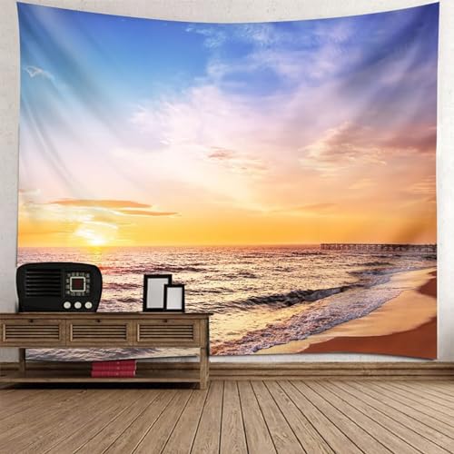 Tolldek Wandteppich Blau Orange 300 x 256 cm, Natur Landschaft Wandbehang Sonnenuntergang Meer Strand Tapisserie Wandbehänge Wand Deokration Tolldek Wandteppich Blau Orange 300 x 256 cm, Natur Landschaft Wandbehang Sonnenuntergang Meer Strand Tapisserie Wandbehänge Wand Deokration von Tolldek