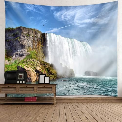 Tolldek Wandteppich Braun Weiß Blau 150 x 130 cm, Natur Landschaft Wandtuch Wasserfall Tapisserie Wandbehang Wandbehänge mit Art Nature Dekorationen Tolldek Wandteppich Braun Weiß Blau 150 x 130 cm, Natur Landschaft Wandtuch Wasserfall Tapisserie Wandbehang Wandbehänge mit Art Nature Dekorationen von Tolldek