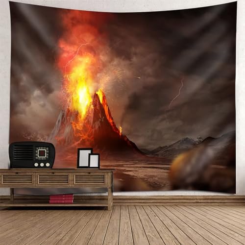 Tolldek Wandteppich Grau Orange 300 x 256 cm, Natur Landschaft Wandtuch Vulkan Tapisserie Wandbehänge für Tischdecke Wohnzimmer Decor Tolldek Wandteppich Grau Orange 300 x 256 cm, Natur Landschaft Wandtuch Vulkan Tapisserie Wandbehänge für Tischdecke Wohnzimmer Decor von Tolldek