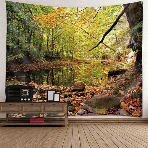 Tolldek Wandteppich Grün 200 x 200 cm, Landschaft Natur Tapisserie Baum Stream Wandtuch Wandtücher für Tischdecke Wohnzimmer Decor Tolldek Wandteppich Grün 200 x 200 cm, Landschaft Natur Tapisserie Baum Stream Wandtuch Wandtücher für Tischdecke Wohnzimmer Decor von Tolldek