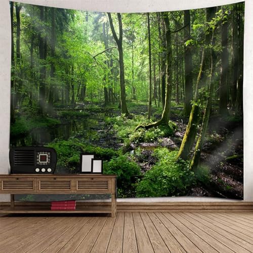 Tolldek Wandteppich Grün 200 x 200 cm, Natur Landschaft Wandtuch Baum Wald Wandteppiche Wandtücher für Tischdecke Schlafzimmer Decor Tolldek Wandteppich Grün 200 x 200 cm, Natur Landschaft Wandtuch Baum Wald Wandteppiche Wandtücher für Tischdecke Schlafzimmer Decor von Tolldek
