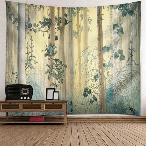 Tolldek Wandteppich Grün Braun 150 x 130 cm, Landschaft Natur Wandbehang Baum Wandteppiche Wandtücher für Tischdecke Wohnzimmer Decor Tolldek Wandteppich Grün Braun 150 x 130 cm, Landschaft Natur Wandbehang Baum Wandteppiche Wandtücher für Tischdecke Wohnzimmer Decor von Tolldek