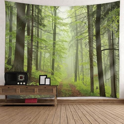 Tolldek Wandteppich Grün Grau Braun 150 x 130 cm, Natur Landschaft Wandtuch Wald Baum Pfad Wandbehang Wandbehänge für Wohnzimmer Schlafzimmer Wanddeko Tolldek Wandteppich Grün Grau Braun 150 x 130 cm, Natur Landschaft Wandtuch Wald Baum Pfad Wandbehang Wandbehänge für Wohnzimmer Schlafzimmer Wanddeko von Tolldek