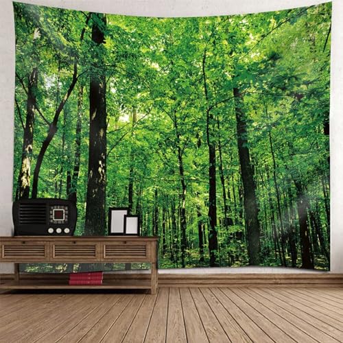 Tolldek Wandteppich Landschaft Natur 150 x 150 cm, Dschungel Baum Wandteppiche Grün Tapisserie Hausdekor für Tischdecke Wohnzimmer Decor Tolldek Wandteppich Landschaft Natur 150 x 150 cm, Dschungel Baum Wandteppiche Grün Tapisserie Hausdekor für Tischdecke Wohnzimmer Decor von Tolldek