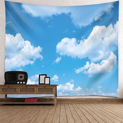 Tolldek Wandteppich Landschaft Natur 150 x 150 cm, Himmel Wolke Wandteppiche Blau Weiß Tapisserie Wandbehang Tapestry für Wohnzimmer Wohnheim Wanddeko Tolldek Wandteppich Landschaft Natur 150 x 150 cm, Himmel Wolke Wandteppiche Blau Weiß Tapisserie Wandbehang Tapestry für Wohnzimmer Wohnheim Wanddeko von Tolldek