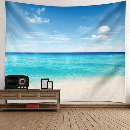 Tolldek Wandteppich Landschaft Natur 150 x 150 cm, Meer Strand Wandteppiche Blau Grün Beige Wandtuch Hausdekor für Schlafzimmer Tolldek Wandteppich Landschaft Natur 150 x 150 cm, Meer Strand Wandteppiche Blau Grün Beige Wandtuch Hausdekor für Schlafzimmer von Tolldek