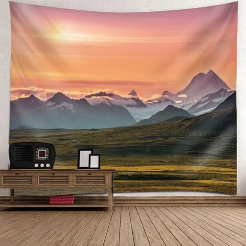 Tolldek Wandteppich Landschaft Natur 150 x 150 cm, Sonnenschein Grasnarbe Berg Wandteppiche Orange Grün Wandtuch Hausdekor für Tischdecke Wohnzimmer Decor Tolldek Wandteppich Landschaft Natur 150 x 150 cm, Sonnenschein Grasnarbe Berg Wandteppiche Orange Grün Wandtuch Hausdekor für Tischdecke Wohnzimmer Decor von Tolldek