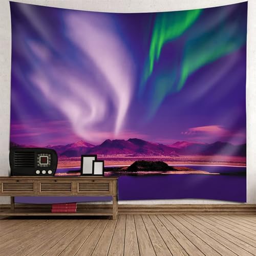 Tolldek Wandteppich Landschaft Natur 240 x 220 cm, Aurora Berg Tapisserie Wandbehang Lila Grün Wandbehang Tapestry Geeignet für Wanddekorationskunst Tolldek Wandteppich Landschaft Natur 240 x 220 cm, Aurora Berg Tapisserie Wandbehang Lila Grün Wandbehang Tapestry Geeignet für Wanddekorationskunst von Tolldek