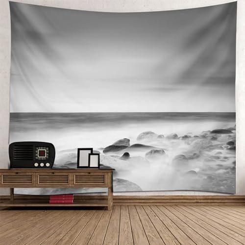 Tolldek Wandteppich Landschaft Natur 240 x 220 cm, Felsen Ozean Tapisserie Grau Wandtuch Tapestry für Wohnzimmer Wohnheim Wanddeko Tolldek Wandteppich Landschaft Natur 240 x 220 cm, Felsen Ozean Tapisserie Grau Wandtuch Tapestry für Wohnzimmer Wohnheim Wanddeko von Tolldek