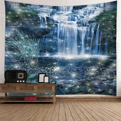 Tolldek Wandteppich Landschaft Natur 350 x 256 cm, Wasserfall Glühwürmchen Tapisserie Wandbehang Grau Weiß Wandteppiche Tapestry für Wohnzimmer Wohnheim Wanddeko Tolldek Wandteppich Landschaft Natur 350 x 256 cm, Wasserfall Glühwürmchen Tapisserie Wandbehang Grau Weiß Wandteppiche Tapestry für Wohnzimmer Wohnheim Wanddeko von Tolldek