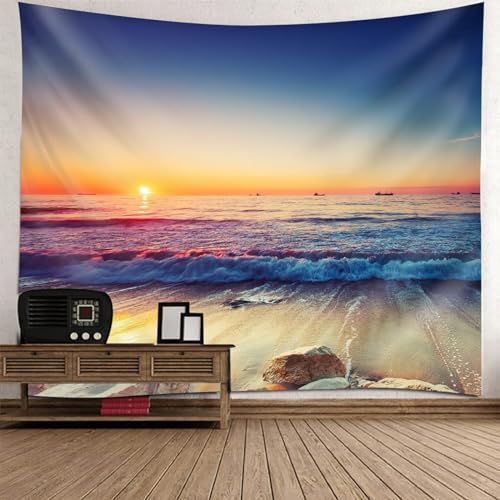 Tolldek Wandteppich Landschaft Natur Blau Lila Orange, Tapisserie Wandbehang Meeresufer Sonnenaufgang Wandtuch Tuch für Wohnzimmer Wanddeko, 210 x 140 cm Tolldek Wandteppich Landschaft Natur Blau Lila Orange, Tapisserie Wandbehang Meeresufer Sonnenaufgang Wandtuch Tuch für Wohnzimmer Wanddeko, 210 x 140 cm von Tolldek