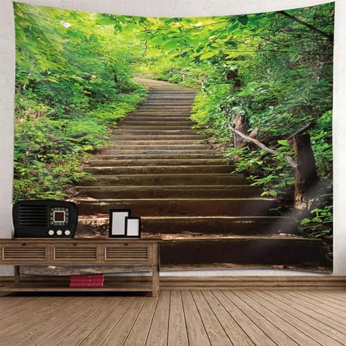 Tolldek Wandteppich Landschaft Natur Braun Grün, Tapisserie Baum Treppe Tapisserie Wandbehang Heimdekorationen für Wohnheim Schlafazimmer, 260 x 240 cm Tolldek Wandteppich Landschaft Natur Braun Grün, Tapisserie Baum Treppe Tapisserie Wandbehang Heimdekorationen für Wohnheim Schlafazimmer, 260 x 240 cm von Tolldek