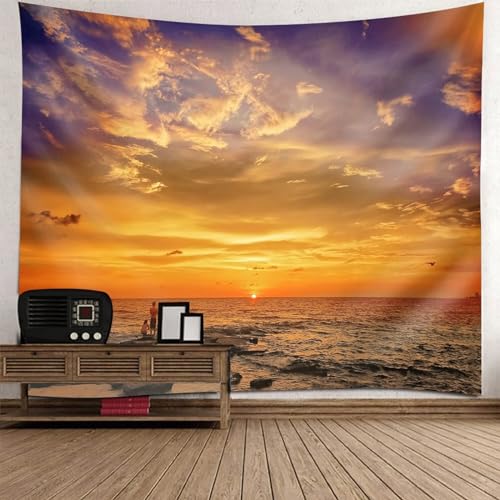 Tolldek Wandteppich Landschaft Natur Orange Lila, Wandbehang Meeresufer Sonnenuntergang Wandtuch Tuch für Schlafzimmer Wohnzimmer, 260 x 240 cm Tolldek Wandteppich Landschaft Natur Orange Lila, Wandbehang Meeresufer Sonnenuntergang Wandtuch Tuch für Schlafzimmer Wohnzimmer, 260 x 240 cm von Tolldek