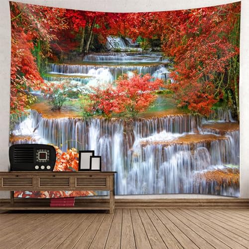 Tolldek Wandteppich Landschaft Natur Rot Braun, Tapisserie Ahorn Baum Fluss Wandbehang Heimdekorationen für Wohnheim Wanddeko, 260 x 240 cm Tolldek Wandteppich Landschaft Natur Rot Braun, Tapisserie Ahorn Baum Fluss Wandbehang Heimdekorationen für Wohnheim Wanddeko, 260 x 240 cm von Tolldek