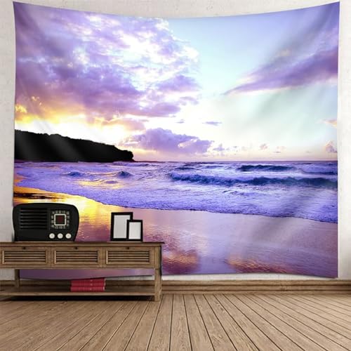 Tolldek Wandteppich Lila Braun 300 x 256 cm, Landschaft Natur Tapisserie Meeresufer Strand Wandteppiche Wandtücher für Wohnzimmer Decor Tolldek Wandteppich Lila Braun 300 x 256 cm, Landschaft Natur Tapisserie Meeresufer Strand Wandteppiche Wandtücher für Wohnzimmer Decor von Tolldek