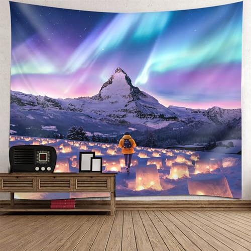 Tolldek Wandteppich Lila Grau 200 x 200 cm, Landschaft Natur Wandteppiche Aurora Berg Tapisserie Wandbehang Wandbehänge mit Art Nature Home Dekorationen Tolldek Wandteppich Lila Grau 200 x 200 cm, Landschaft Natur Wandteppiche Aurora Berg Tapisserie Wandbehang Wandbehänge mit Art Nature Home Dekorationen von Tolldek