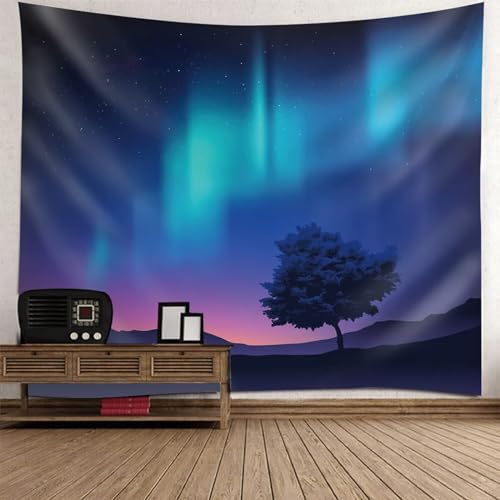 Tolldek Wandteppich Lila Grün 200 x 200 cm, Landschaft Natur Wandteppiche Aurora Baum Wandbehang Wandbehänge für die Wand in Wohnzimmerdekoration Tolldek Wandteppich Lila Grün 200 x 200 cm, Landschaft Natur Wandteppiche Aurora Baum Wandbehang Wandbehänge für die Wand in Wohnzimmerdekoration von Tolldek