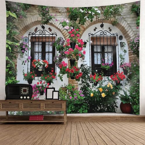 Tolldek Wandteppich Multicolor 200 x 200 cm, Landschaft Natur Wandbehang Fenster Blumen Wandtuch Wandtücher für Tischdecke Schlafzimmer Decor Tolldek Wandteppich Multicolor 200 x 200 cm, Landschaft Natur Wandbehang Fenster Blumen Wandtuch Wandtücher für Tischdecke Schlafzimmer Decor von Tolldek