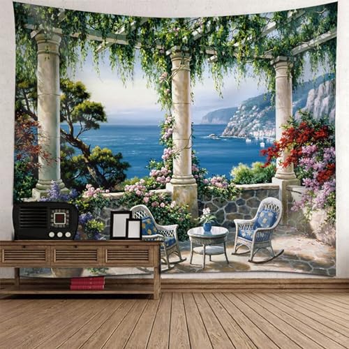 Tolldek Wandteppich Natur Landschaft 150 x 150 cm, Terrasse Wandbehang Multicolor Tapisserie Wandbehang Hausdekor für Tischdecke Wohnzimmer Decor Tolldek Wandteppich Natur Landschaft 150 x 150 cm, Terrasse Wandbehang Multicolor Tapisserie Wandbehang Hausdekor für Tischdecke Wohnzimmer Decor von Tolldek