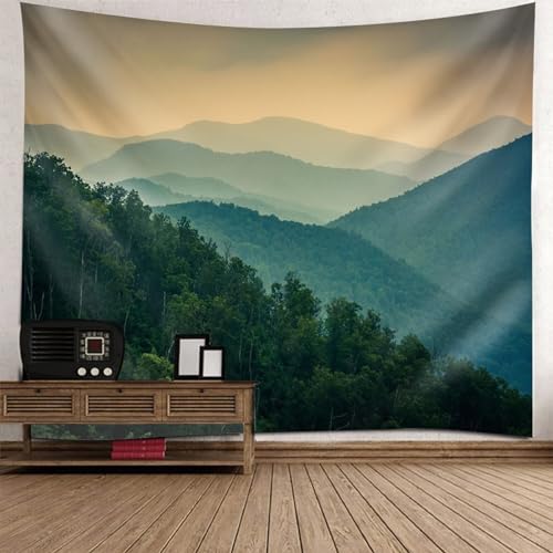 Tolldek Wandteppich Natur Landschaft 240 x 220 cm, Baum Berg Tapisserie Grün Wandbehang Hausdekor für Tischdecke Wohnzimmer Decor Tolldek Wandteppich Natur Landschaft 240 x 220 cm, Baum Berg Tapisserie Grün Wandbehang Hausdekor für Tischdecke Wohnzimmer Decor von Tolldek