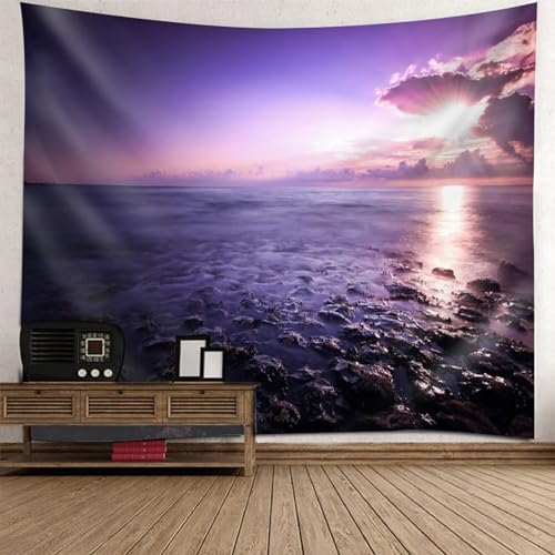 Tolldek Wandteppich Natur Landschaft 240 x 220 cm, Strand Sonnenschein Tapisserie Wandbehang Lila Wandtuch Hausdekor Geeignet für Wanddekorationskunst Tolldek Wandteppich Natur Landschaft 240 x 220 cm, Strand Sonnenschein Tapisserie Wandbehang Lila Wandtuch Hausdekor Geeignet für Wanddekorationskunst von Tolldek