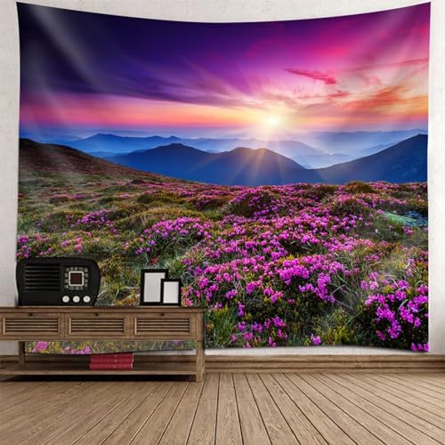 Tolldek Wandteppich Natur Landschaft 350 x 256 cm, Blumen Berg Sonnenaufgang Wandtuch Lila Grün Wandteppiche Tapestry für Wohnheim Wanddeko Tolldek Wandteppich Natur Landschaft 350 x 256 cm, Blumen Berg Sonnenaufgang Wandtuch Lila Grün Wandteppiche Tapestry für Wohnheim Wanddeko von Tolldek