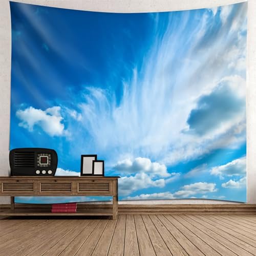 Tolldek Wandteppich Natur Landschaft 350 x 256 cm, Himmel Wolke Tapisserie Wandbehang Blau Wandbehang Hausdekor für Tischdecke Schlafzimmer Decor von Tolldek