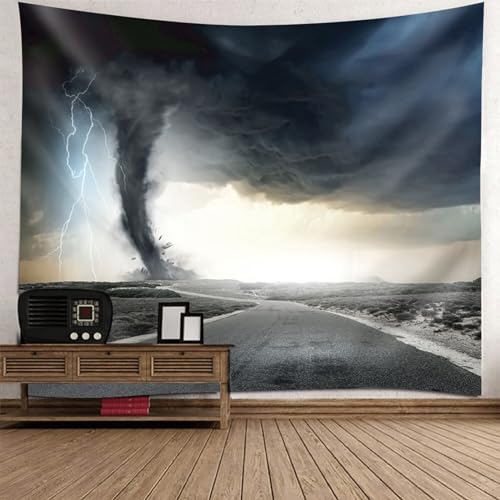 Tolldek Wandteppich Natur Landschaft 350 x 256 cm, Zyklone Blitzschlag Wandbehang Grau Wandteppiche Tapestry für Tischdecke Wohnzimmer Decor Tolldek Wandteppich Natur Landschaft 350 x 256 cm, Zyklone Blitzschlag Wandbehang Grau Wandteppiche Tapestry für Tischdecke Wohnzimmer Decor von Tolldek
