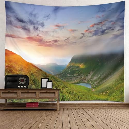 Tolldek Wandteppich Natur Landschaft Grau Grün, Wandteppiche Berg Himmel Wandbehang Tuch für Wohnzimmer Decor, 210 x 140 cm Tolldek Wandteppich Natur Landschaft Grau Grün, Wandteppiche Berg Himmel Wandbehang Tuch für Wohnzimmer Decor, 210 x 140 cm von Tolldek