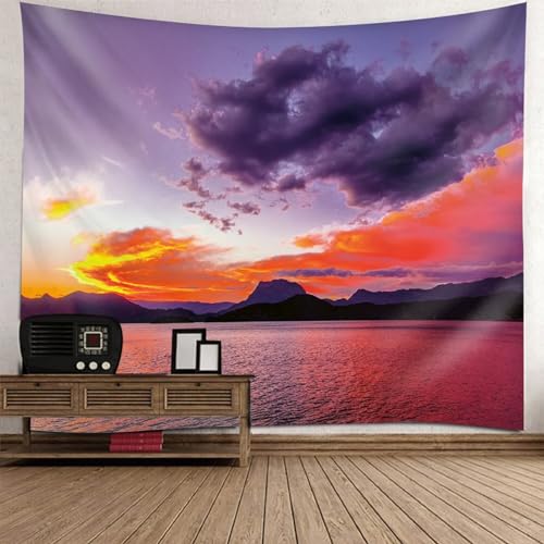 Tolldek Wandteppich Natur Landschaft Lila Orange, Wandteppiche Meer Berg Tapisserie Wandbehang Tuch für Wohnzimmer, 210 x 140 cm Tolldek Wandteppich Natur Landschaft Lila Orange, Wandteppiche Meer Berg Tapisserie Wandbehang Tuch für Wohnzimmer, 210 x 140 cm von Tolldek