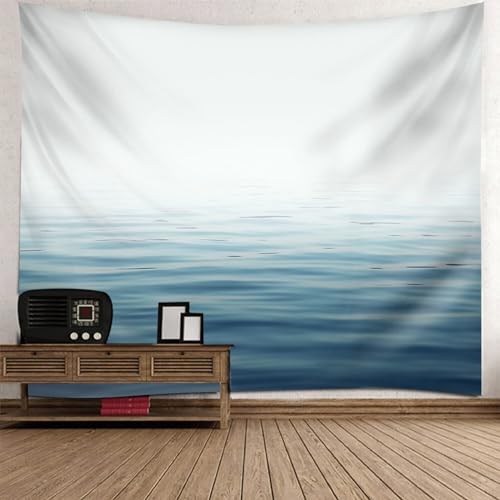 Tolldek Wandteppich Natur Landschaft Weiß Blau, Wandteppiche Ozean Wandtuch Tuch für Tischdecke Wohnzimmer Schlafzimmer Decor, 260 x 240 cm von Tolldek
