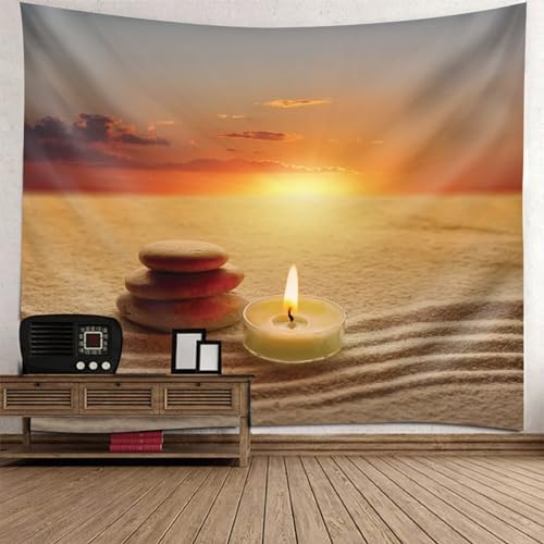 Tolldek Wandteppich Orange Beige 300 x 256 cm, Natur Landschaft Tapisserie Sand Stein Kerze Wandtuch Wandbehänge Wand Deokration Tolldek Wandteppich Orange Beige 300 x 256 cm, Natur Landschaft Tapisserie Sand Stein Kerze Wandtuch Wandbehänge Wand Deokration von Tolldek