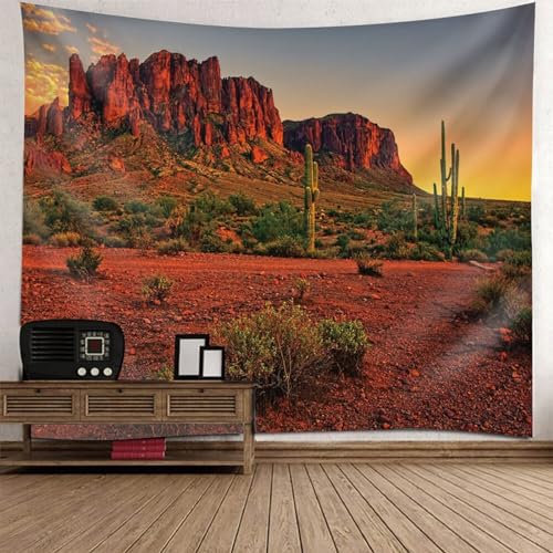 Tolldek Wandteppich Orange Grün 300 x 256 cm, Landschaft Natur Wandteppiche Gobi Wandtuch Wandtücher für Tischdecke Wohnzimmer Decor Tolldek Wandteppich Orange Grün 300 x 256 cm, Landschaft Natur Wandteppiche Gobi Wandtuch Wandtücher für Tischdecke Wohnzimmer Decor von Tolldek
