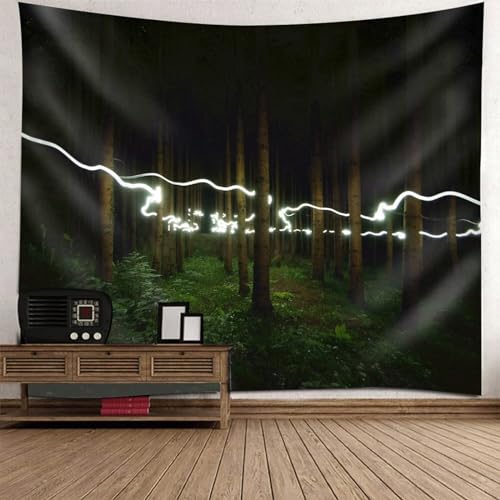 Tolldek Wandteppich Schwarz Braun Grün 200 x 200 cm, Landschaft Natur Tapisserie Wandbehang Baum Dschungel Wandtuch Wandbehänge für Tischdecke Wohnzimmer Schlafzimmer Decor von Tolldek