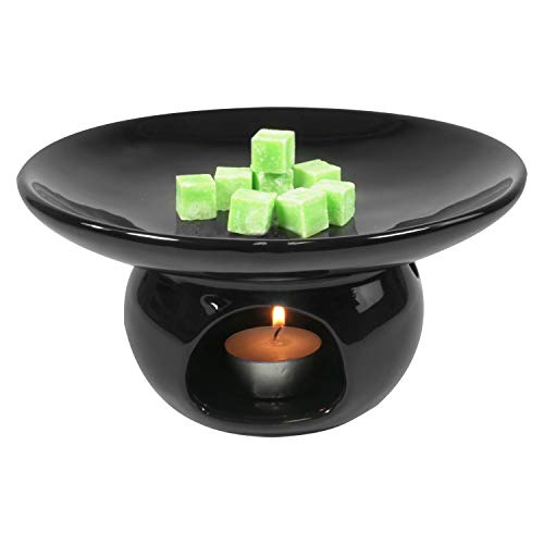 Duftlampe | Verdunster für Aroma Würfel | Scented Cubes | inkl. 3x8 Duftwürfel (24 Miniwürfel) verschiedener Sorten | Duftkerze | Duft Würfel für Teelicht (Duftlampe schwarz) von Tolle Idee