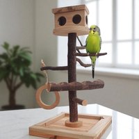 Tischfreisitz Für Vögel Wellensittich Sittiche - Vogelspielplatz Kletterbaum , Baum Vogelständer 50cm Hoch von TollenseTatzen